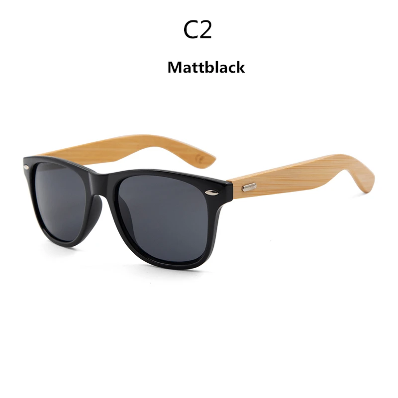 Mattblack Винтажные бамбуковые деревянные рамки мужские женские солнцезащитные очки модное зеркальное покрытие солнцезащитные очки оттенки очки UV400 Oculos de sol Gafas - Цвет линз: Mattblack