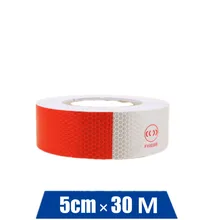 Светоотражающая лента красный и белый отражающий лента липкая лента для тела лента для дорожного движения Безопасность дорожного движения ПВХ предупреждающая лента в темное время суток