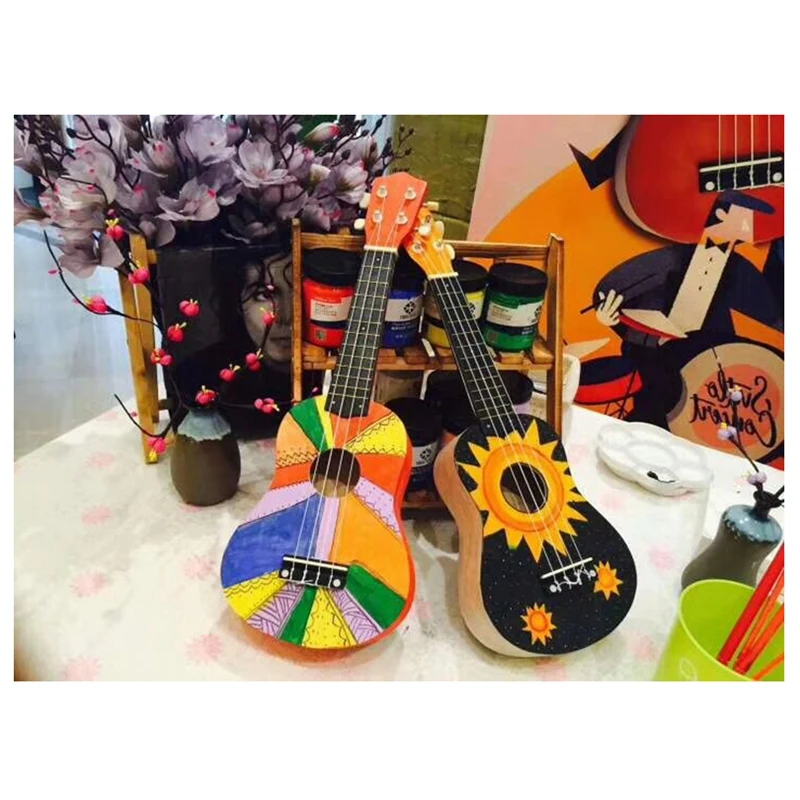 

Irin 23 Inch Ukulele Basswood Diy Kit Concert Hawaii Guitar For Handwork Painting Parents-Child Campaign