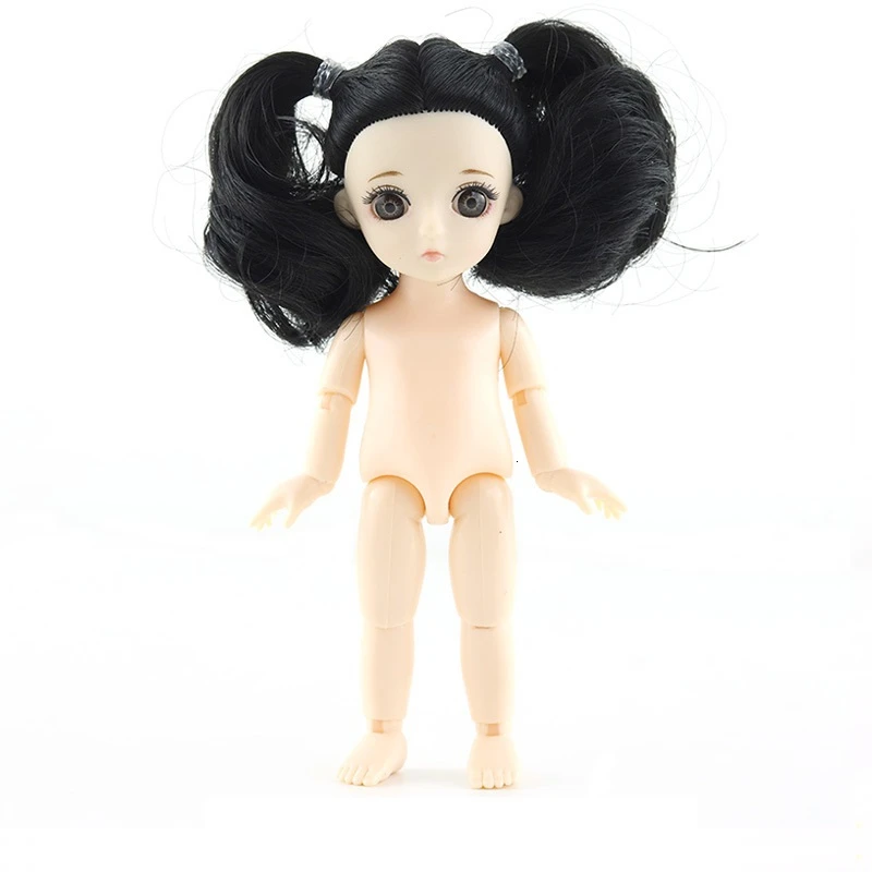 16 см мини-кукла 1/8 BJD куклы 13 раскладные игрушки Обнаженная девушка тело мода Bonecas DIY игрушки Enchantimal куклы для девочек подарок - Цвет: Q-black