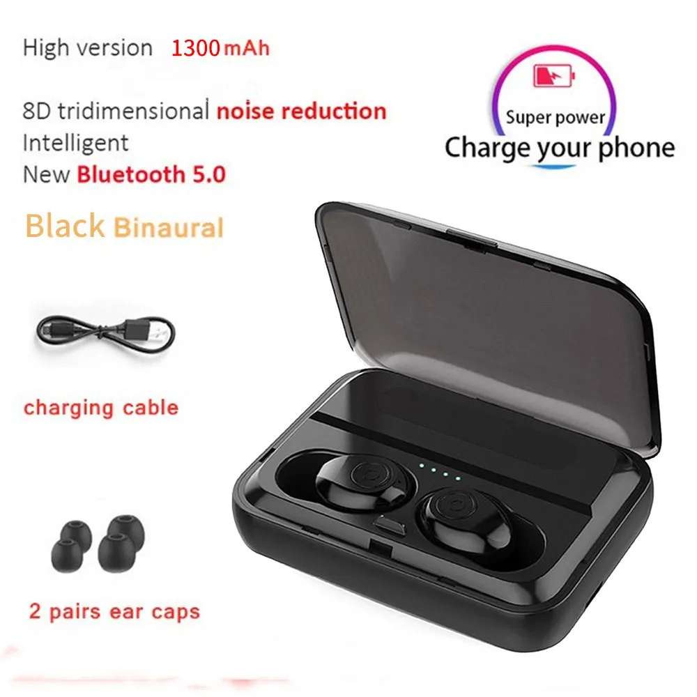 K9-3 Black Binaural K9 PK S11 наушники 3500 мАч Внешний аккумулятор Bluetooth 5,0 Беспроводная TWS Спортивная гарнитура музыкальные наушники для iPhone iPad Xiaomi HUAWEI htc - Цвет: K9-3 Black Binaural