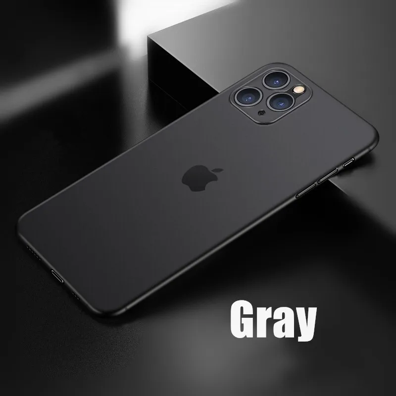 Роскошный противоударный ультра тонкий чехол для телефона для IPhone 11 Pro Max 6 6S 8 7 Plus чехол матовый чехол для IPhone 11 X XS XR Жесткий Чехол для ПК - Цвет: Gray