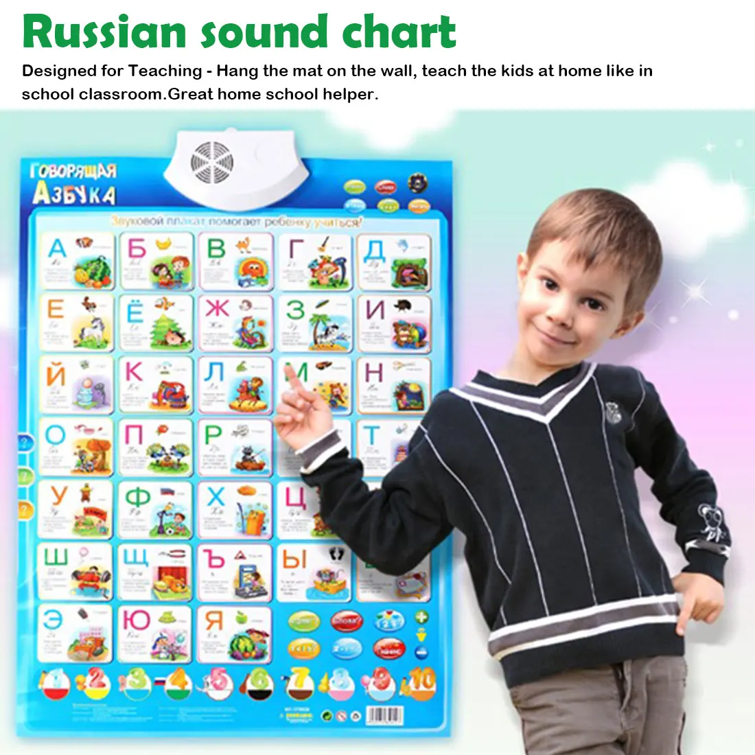 

Russian Language Learning Machine Electronic Baby ABC Alphabet Sound Chart Infant Preschool Early Learning Educational Phonetic