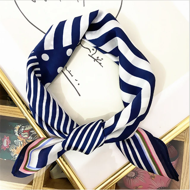 2021 summer square 33 color silk scarf fashion print ladies luxury hair band turban handkerchief head female beach shawl ML15 8