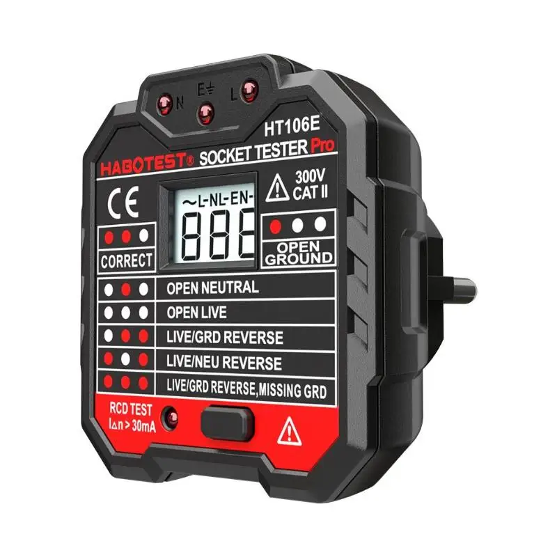 HABOTEST прибор для проверки патронов цифровой Дисплей штекер в AC 110V 230V
