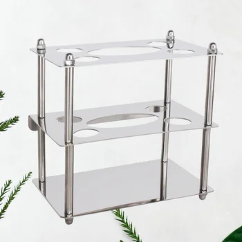 

Stainless Steel Toothbrush Rack Lattice Toothbrush Holder Shelf for Bathroom (Square Pattern)