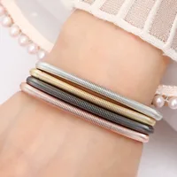 HuPo.HuTu. Stylish And Simple Personality Diameter 4.2mm Spring Coil Bracelet Men Screw Head Open Carbon Steel Bracelet Women 1