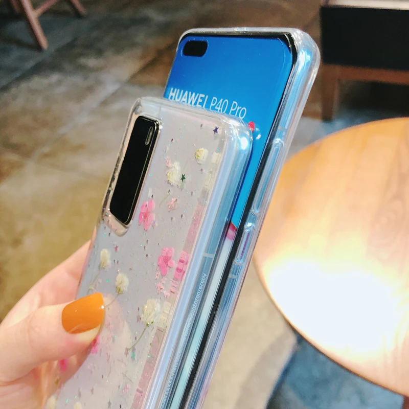 Чехлы с натуральными сушеными цветами для Huawei P40 Pro P30 P20 Lite Mate 20 30 Nova 3e 4 e 5 6 7 SE 7i