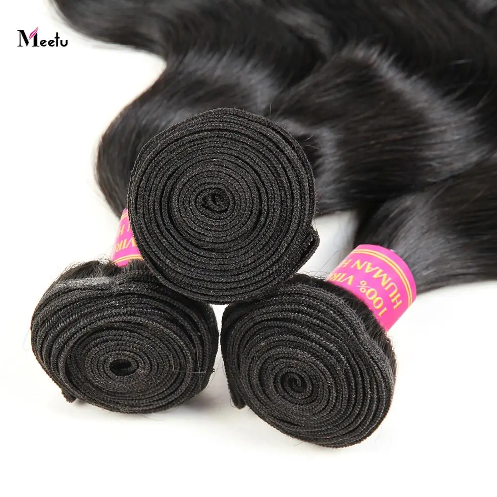 Meetu Body Wave Bundles 100% Human Hair Bundles Deal Natural Color 8-30 inch Brazilian Hair Weave Non Remy Extensitions