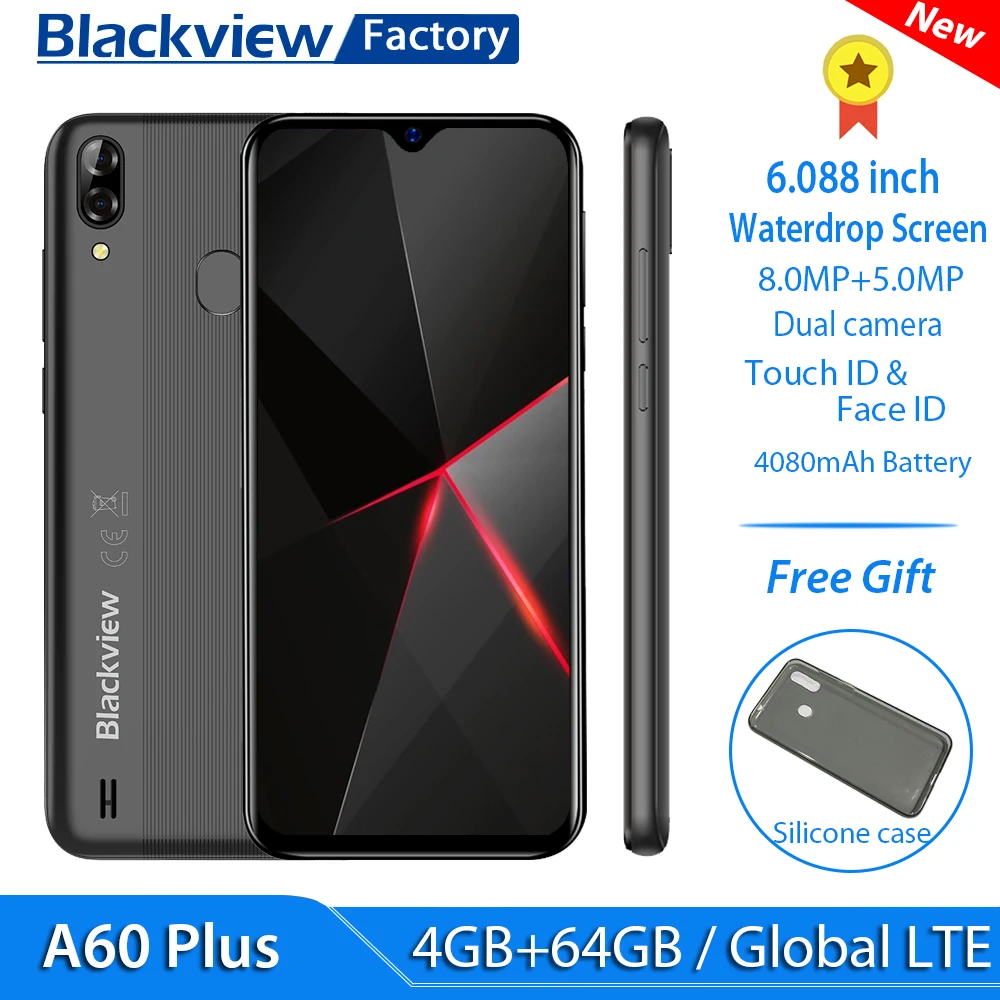 Blackview A60 4G LTE смартфон 4080 мА/ч 4 Гб Оперативная память 6 088 &quotв виде капли воды Экран