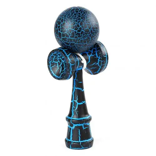 Wooden Crack Paint Kendama Juggling Ball Japanese Traditional Fidget Sports Toy Gift New - Цвет: Black Blue