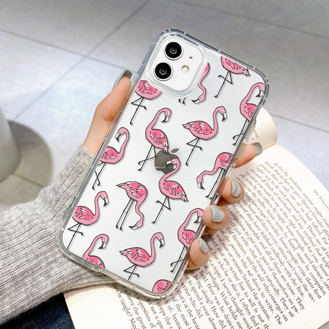 Flamingo Phone Case For IPhone 11 Funda Iphone 12 Pro Max Coque iphone 13 Mini XS XR SE 2020 6s 7 8 Plus Clear TPU Silicon Cover U305