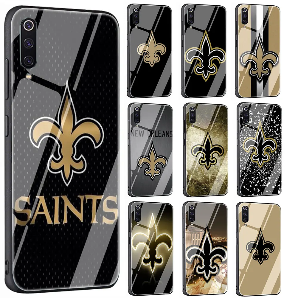 

New Orleans Saints Tempered Glass Cover Case for Xiaomi 8 Lite A1 A2 9 Redmi Note 5 6 7 Pro 6A 4X F1