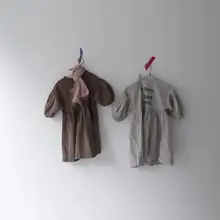 Новое Стильное платье для девочек, модное весеннее хлопковое льняное платье для девочек 1-7 лет, HJ261