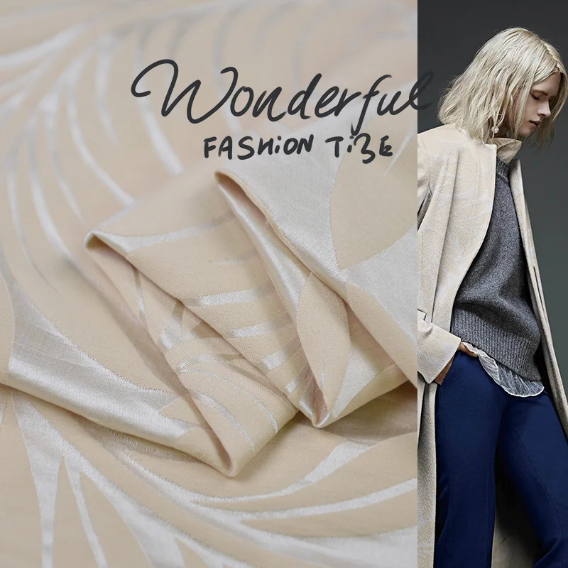 70% шелк 30% хлопок 138 см ширина 42momme бренд банан жаккард с рисунком в виде листьев атласная ткань для женщин платье Diy шитье Распродажа Новинка