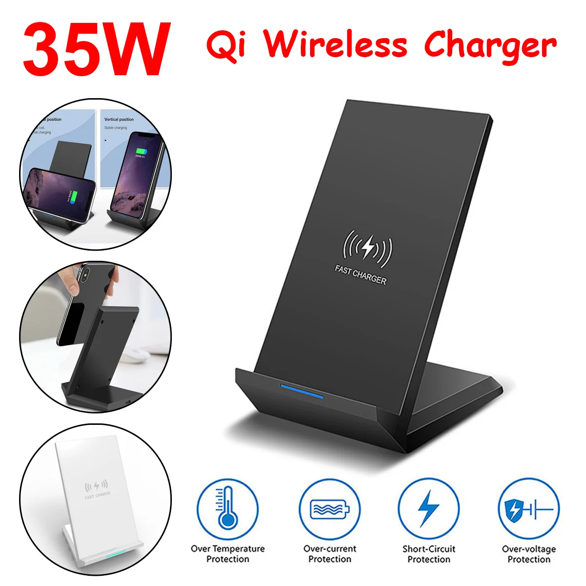 wireless chargers 35W Qi Wireless Charger Stand For iPhone X XS MAX XR 11 Pro 8 Samsungs S20 S10 S9 Fast Charging Dock Station Phone Charger samsung charging station