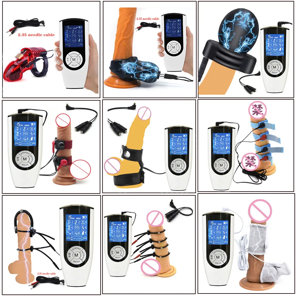 Male Electric Shock Cock Cage Scrotum Sleeve Glans Trainer Strong Electro Stimulation Beads Massage Penis Ring Medical Sex Toys | Красота и