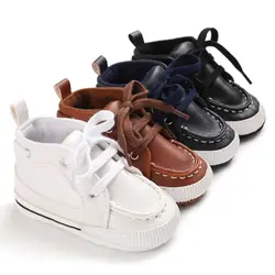 Детская обувь, новые осенне-весенние наборы для новорожденных обувь для мальчиков из искусственной кожи, для детей мокасины Повседневное