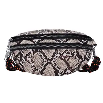 

Serpentine Fanny Chest Bag Leather Women Shoulder Crossbody Bag Waist Pack Fashion Bum Pouch Phone Leather Chest Packs