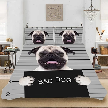 

3D HD Print Comforter Cartoon Dog Pattern Bedding set Bedclothes Include Duvet Cover Pillowcase Print Home Textile Bed Linens