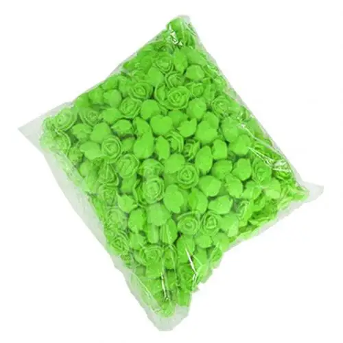 Fruit Green 500 шт искусственный цветок для свадьбы декор ПЕНА РОЗА голова искусственный цветок? Для рукоделия Роза Медведь кукла украшение для комнаты Свадебный декор - Цвет: Fruit Green