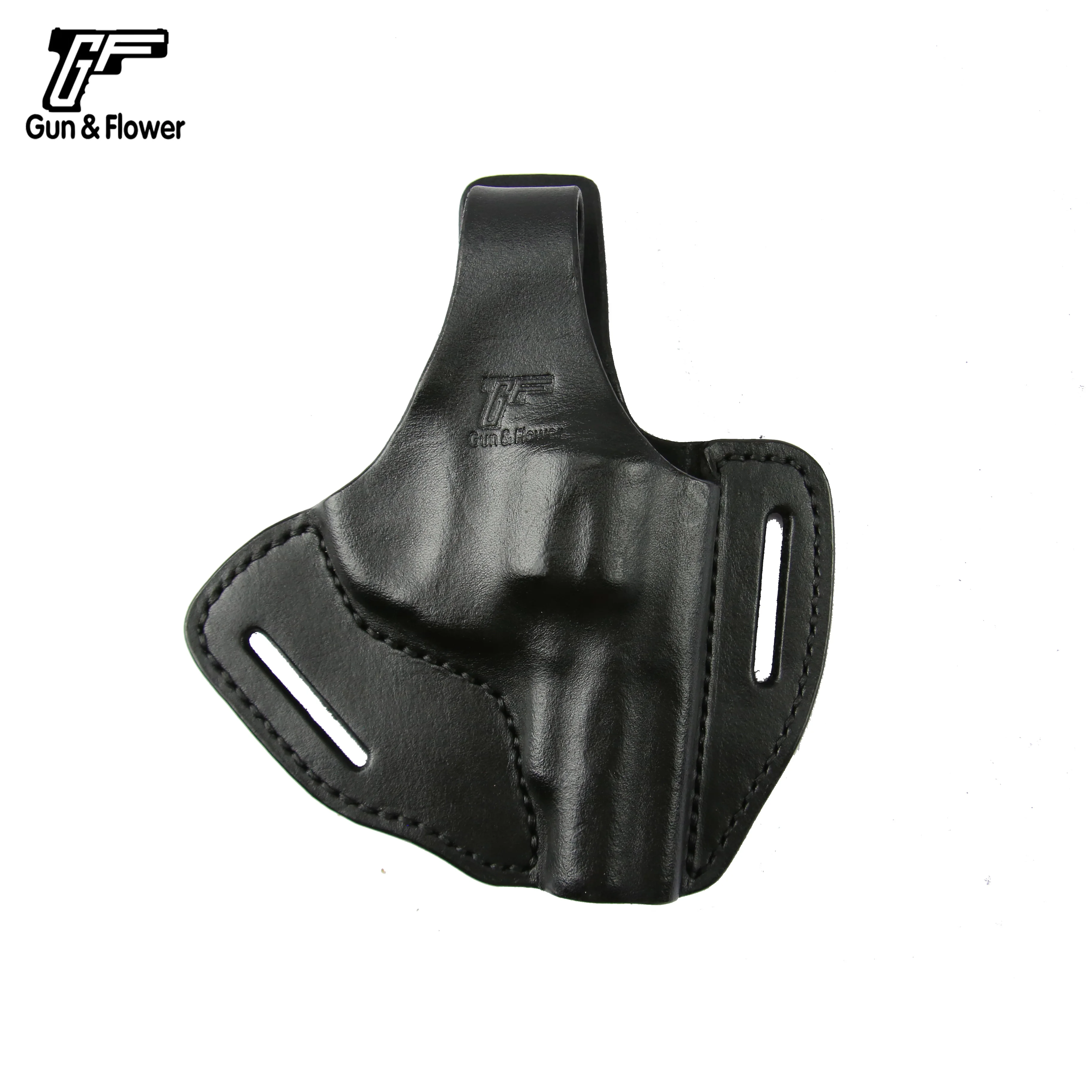 

Gun&Flower Taurus PT85 Genuine Leather OWB 2 Slot Holster Open Muzzel Gun Accessories for 1.5'' Belt