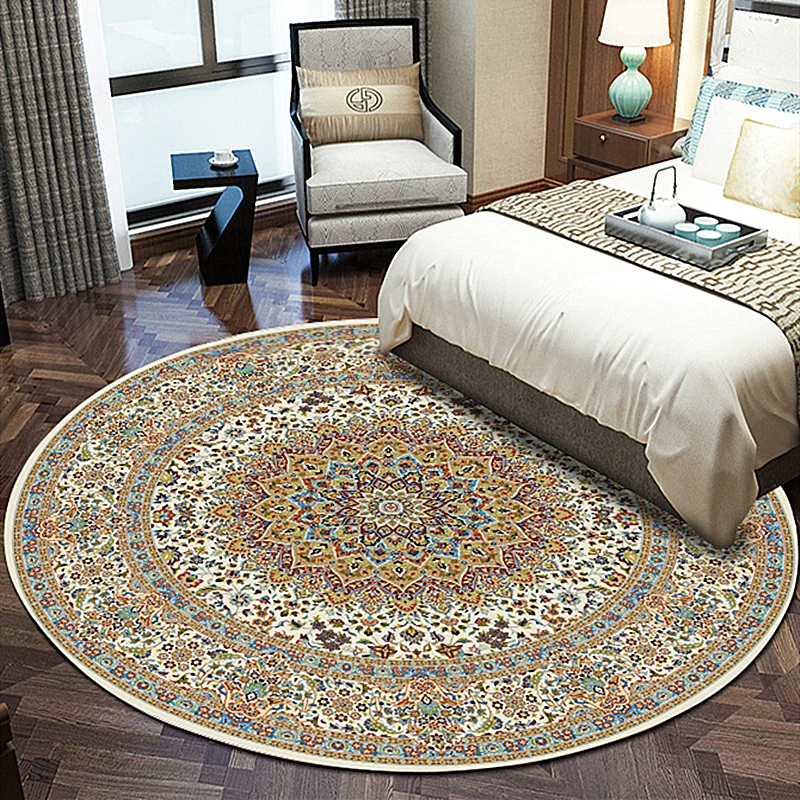 Ethnic Style Mandala Round Carpet Bedroom Rug Bohemian Non-Slip Floor Mat Turkey Persian Area Rug for Living Room Home Decor Ethnic Style Mandala Round Carpet Bedroom Rug Bohemian Non-Slip Floor Mat Turkey Persian Area Rug for Living Room Home Decor