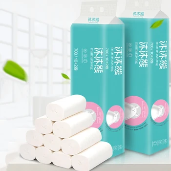 

12 Rolls Thickened Toilet Paper Roll Paper Toilet Papers Household Papers Towels 4 Layers