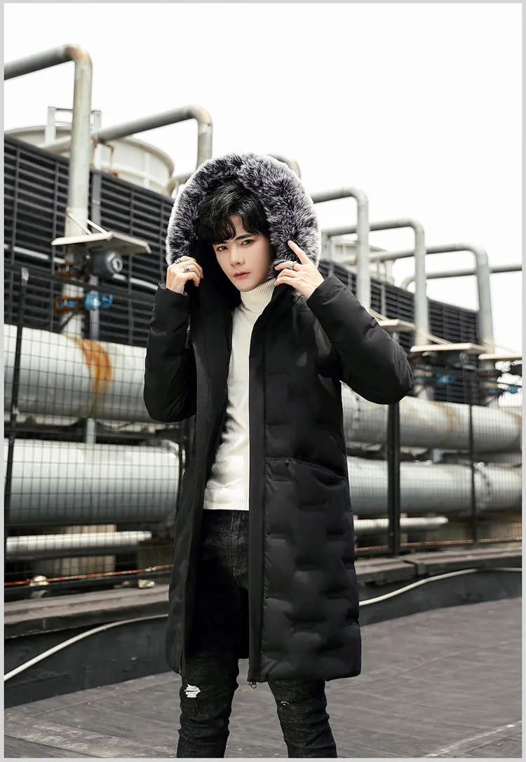 Новая стильная мужская одежда из хлопка, Толстая куртка средней длины в Корейском стиле на подкладке из хлопка, молодежное зимнее пальто, красивое хлопковое C