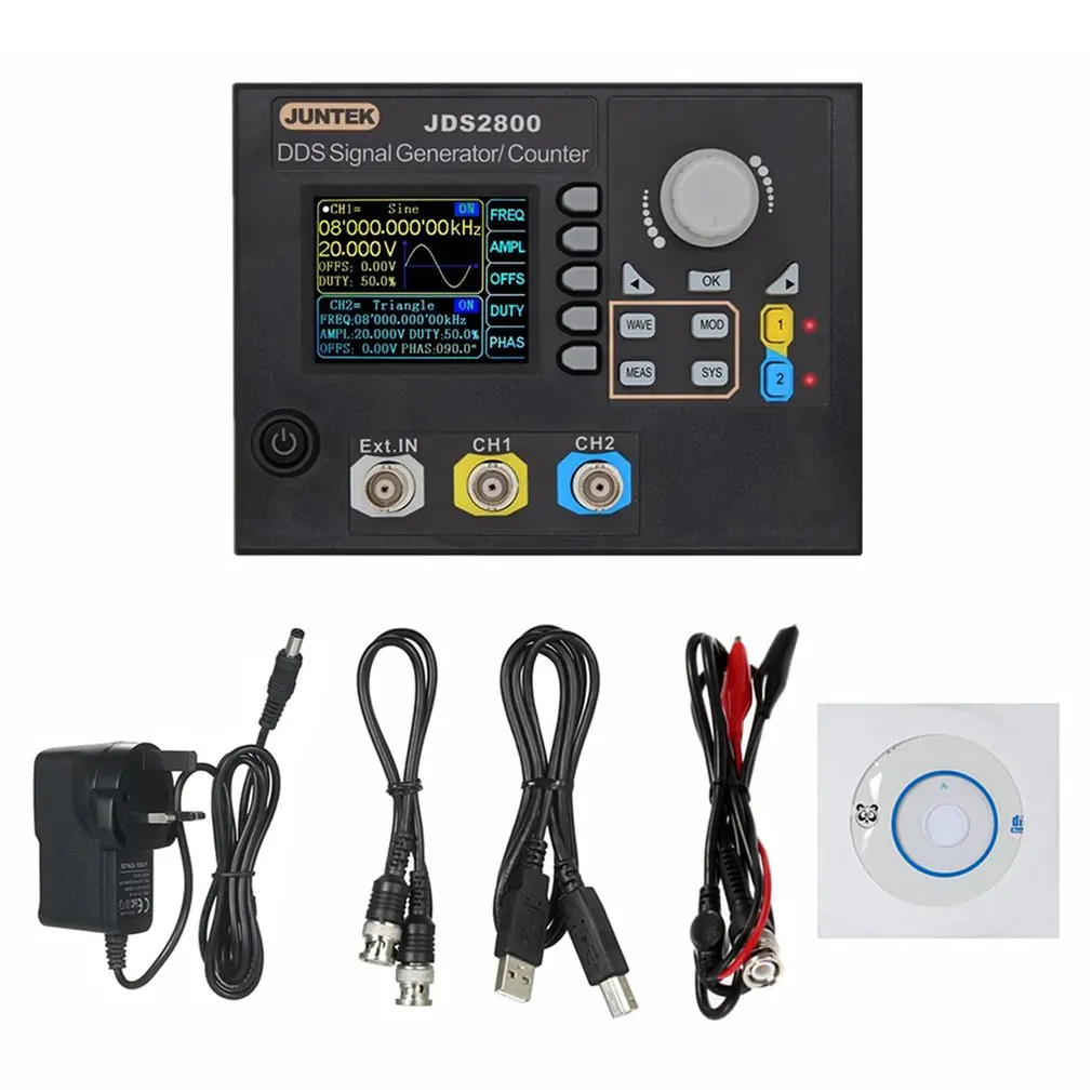 ES JDS2800-15M 15 МГц генератор сигналов цифровой контроль двухканальный DDS функция генератор сигналов частотомер произвольная волна - Цвет: ES