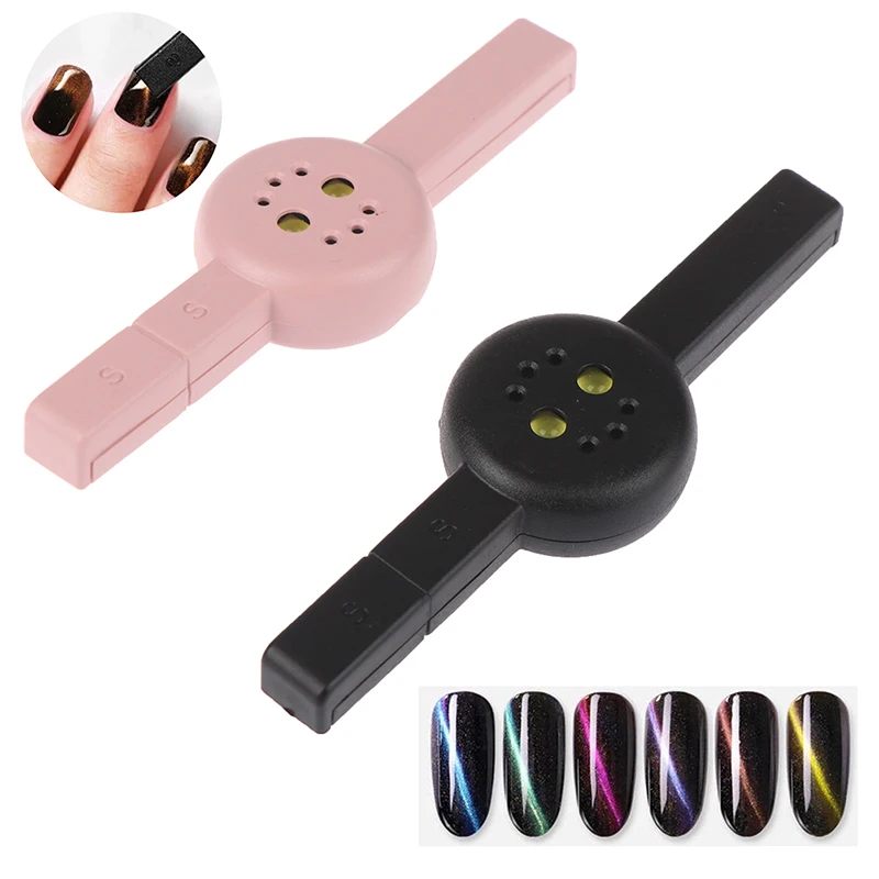 3W Magnetic Stick Nail Dryer Cat Eye Mini UV LED Lamp Pink Black USB Cable Curing Nail Art Magnet Gel 2 In 1 Tool