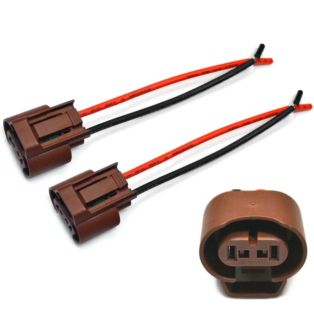 

2pcs Pigtail Female U 9006 HB4 Two Wire Harness Fog Light Socket Connector Bulb Preventing Melting Wire Caused By High Watt Bul