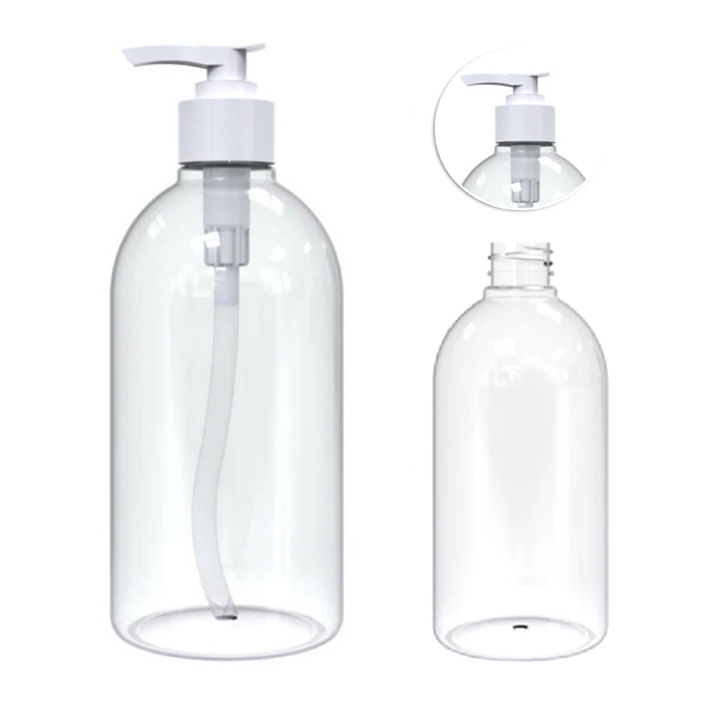 3 шт./компл. 500 мл чистые ПЭТ пустые многоразовые бутылки для шампуня с дозаторами