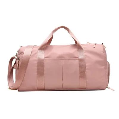 Fashion Dry Wet Separated Waterproof Outdoor Travel Handbag For Women Training Adjustable Strap Fitness Nylon Yoga Gym Bag New - Цвет: pink