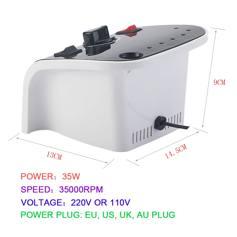 35 Вт 35000 об/мин маникюрный аппарат для дизайна ногтей ручка для педикюра пилка для ногтей