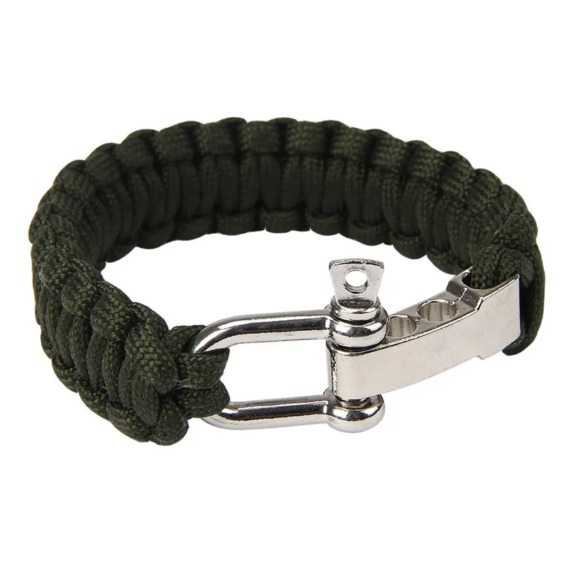 Outdoor Camping Paracord Bracelet Survival Emergency Braided Rope Bracelet Men Black Stainless Steel Adjustable Buckle Pulseras6