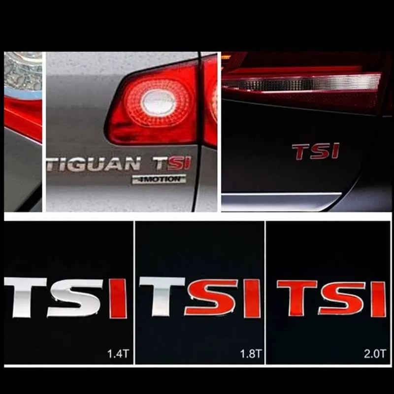 Металлическая 3d эмблема TSI значок для стайлинга автомобилей Volkswagen Polo Golf 4 5 6 Passat B5