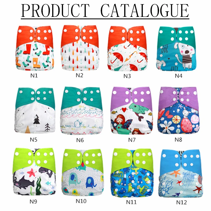 [simfamily]12pcs/set Washable Cloth Diaper Cover Adjustable Nappy Reusable Cloth Diapers Available 0-3years 3-15kg baby