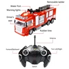 Simulation One Key 360° Water Spray RC Firefighter Truck 2.4G Siren Light Exqusite Interior Tank Children's Remote Control Truck 6