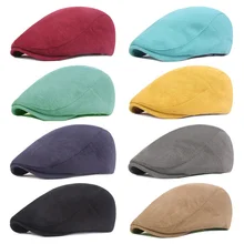 Мужские хлопковые зимние мягкие Гольф вождения берет газетчика шляпа таксиста теплый плоский плюща Кепка