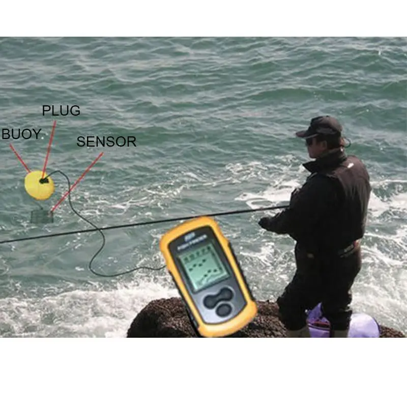 Portátil Fish Finder Profundidade Alarme Sensor Transdutor Fishfinder Sonar Echo 12m Mod. 1228001 5 Transdutor Fishfinder Sonar Echo