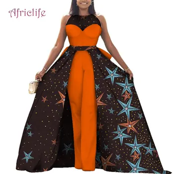 

Lovely Lady Fashion Clothing Ankara Pure Cotton One Pcs African Women Clothing Jumpsuits WY5607