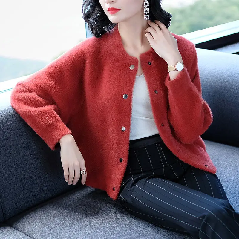 Зима 2019 женский кардиган пальто элегантный кашемировый жакет длинный рукав