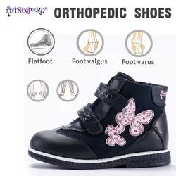 Princepard 2018 новая ортопедическая обувь для детей Повседневная Натуральная кожа розовый темно-синий цвет детская ортопедическая обувь для