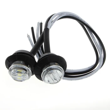

2X Mini White 3/4" Round Side 3 LED Marker Trailer Car Bullet Light Waterproof