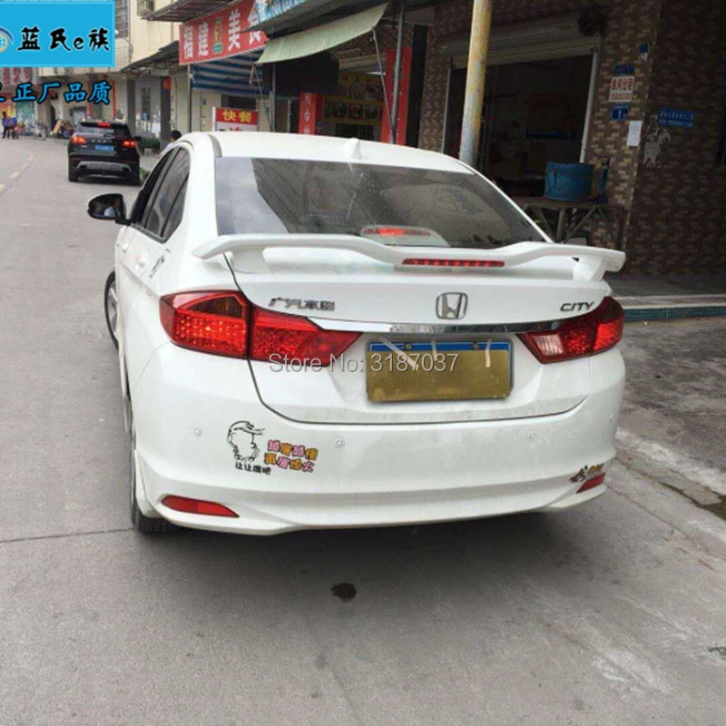 Для honda city спойлер- ABS пластиковый Неокрашенный цвет задний спойлер на крышу крыло багажника губы загрузки крышка автомобиля Стайлинг