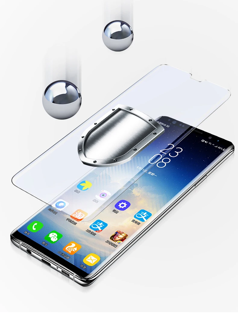 2 шт УФ закаленное стекло для samsung Galaxy S8 S9 S10 Plus Note 8 9 10 Plus жидкая Защитная пленка для экрана для samsung S8 S9 S10 5G