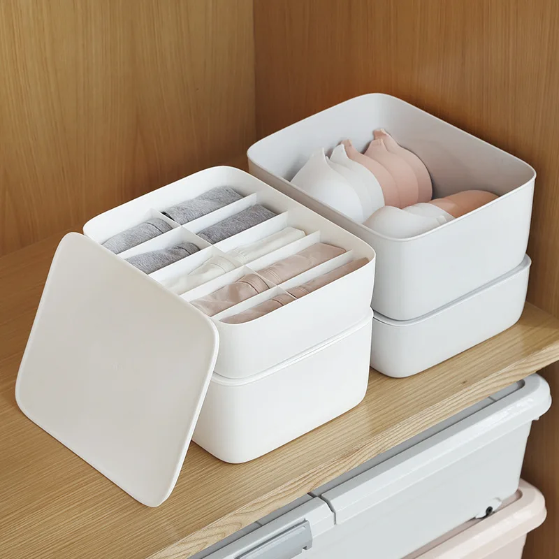 solacol Plastic Storage Bins with Drawers Underwear Storage Box Large  Desktop Drawer Type Storage Box with Split Plastic Underwear Sock Underwear  Box Plastic Storage Drawers Organizer 