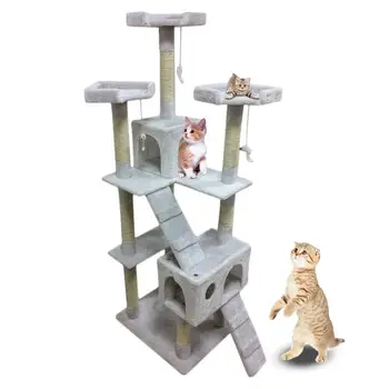 

Cat Tree Scratching Post Activity Centre Bed Toy Scratper 180cm Sisal Playing Toy Climbing Frame Pet Furniture
