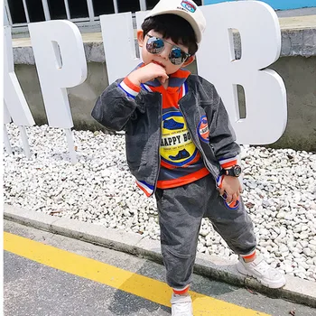 

YK6080 Boys' suit 2020 spring new children's fashion handsome corduroy three-piece suit
